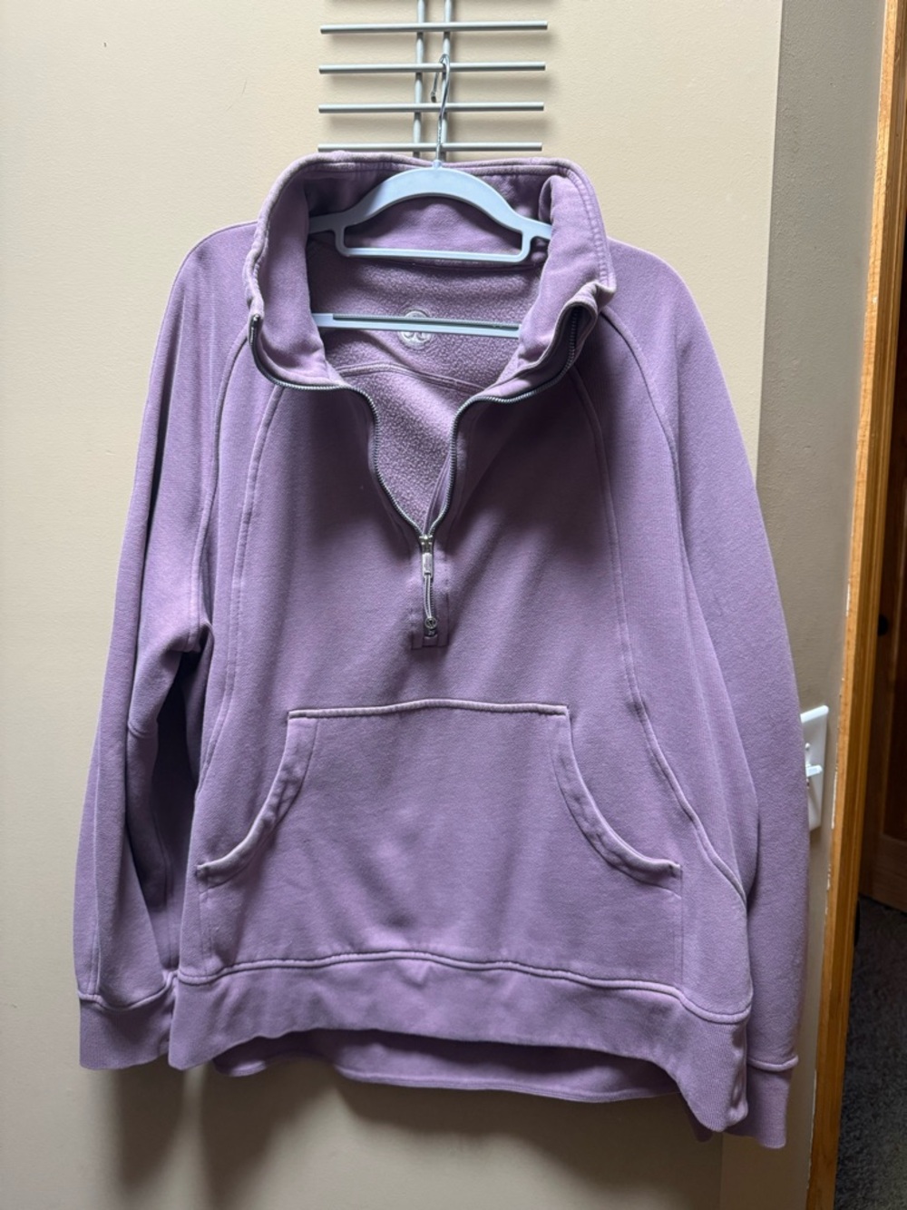 Lavender Quarter-Zip Women’s Pullover Sweatshirt